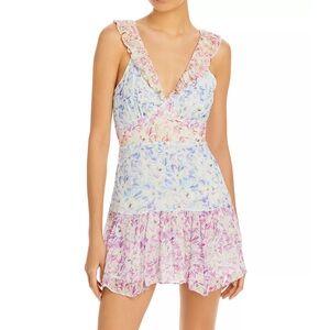 NEW LoveShackFancy Seneca Floral Silk Mini Dress